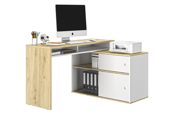 Bureau d’angle avec rangement modulable Théa