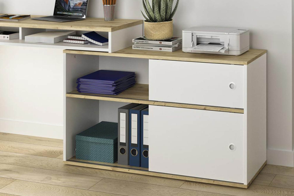 Bureau d’angle avec rangement modulable Théa