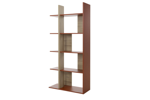 Bibliothèque 10 étagères Kea | Design chêne et terracotta