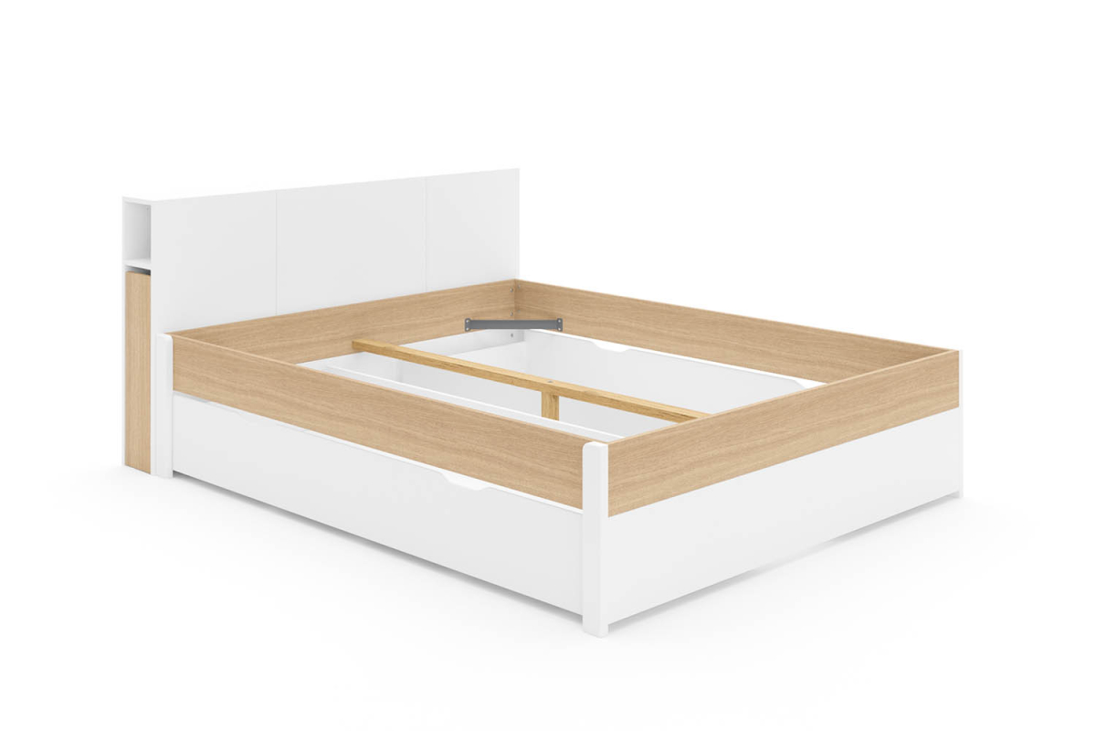 Lit en bois avec tête de lit Sato