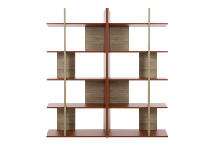 Bibliothèque 10 étagères Kea | Design chêne et terracotta