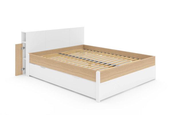 Lit en bois avec tête de lit Sato