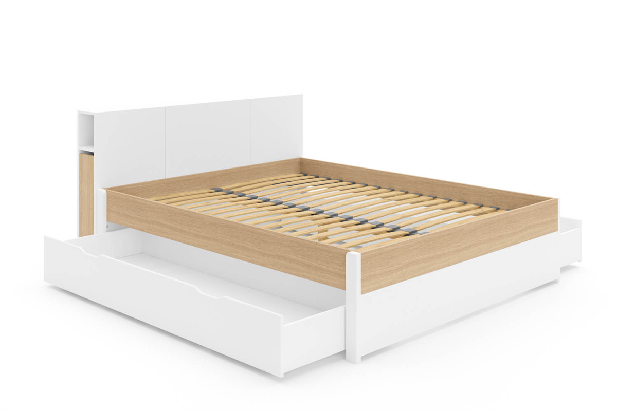 Lit en bois avec tête de lit Sato