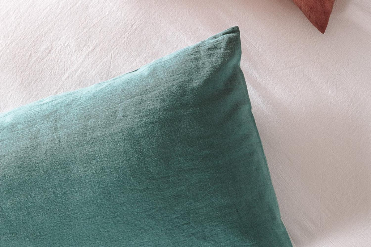 Taie d’oreiller en pur coton bio uni | Maison Aveni
