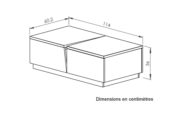 Table basse 1 tiroir 114 cm Bari
