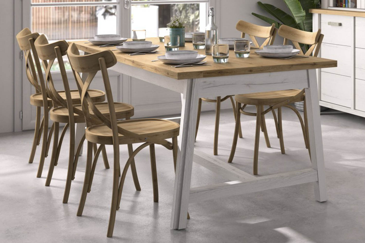 Table avec rallonge 8-10 pers. Céleste