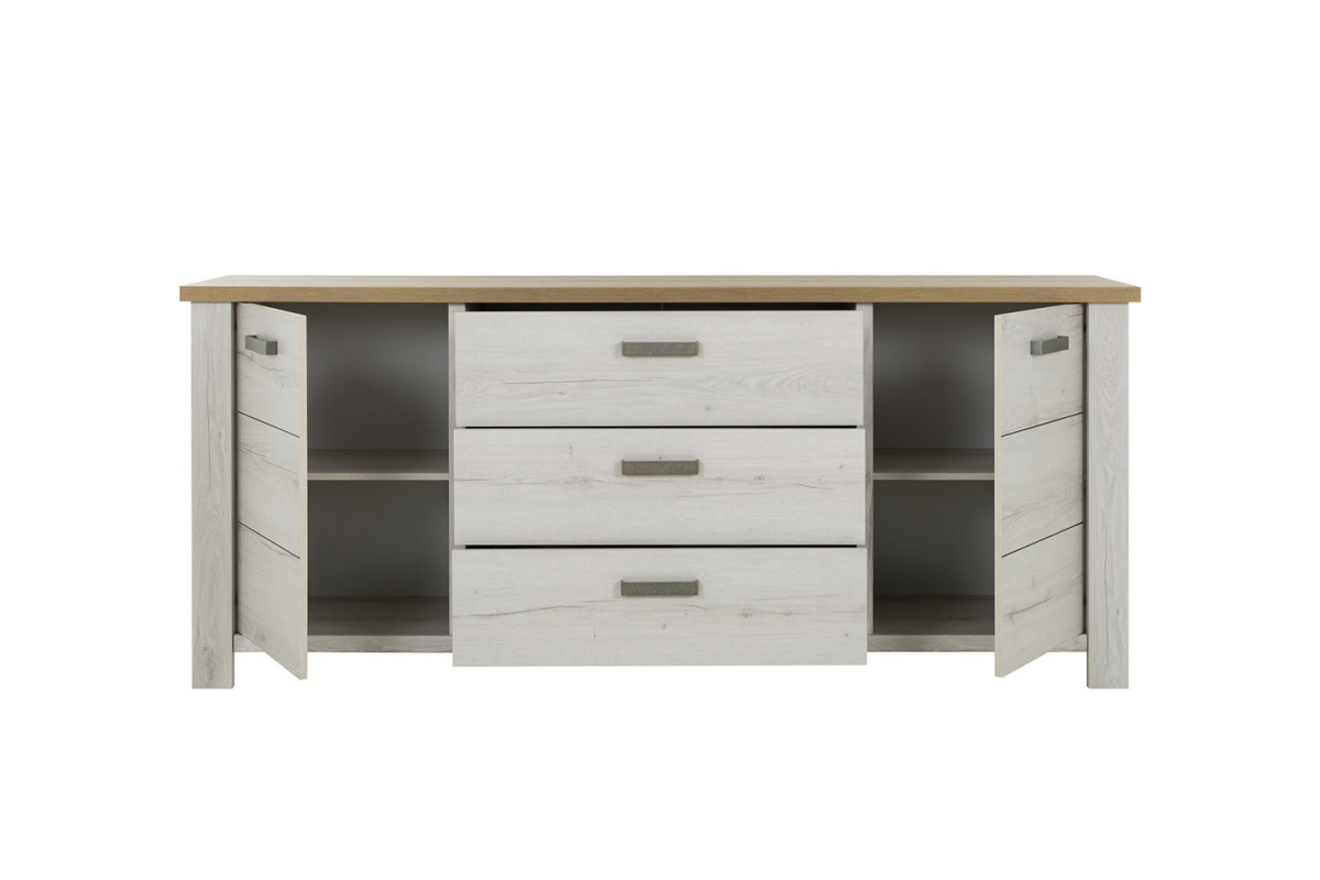 Buffet 2 portes 3 tiroirs 220 cm Céleste