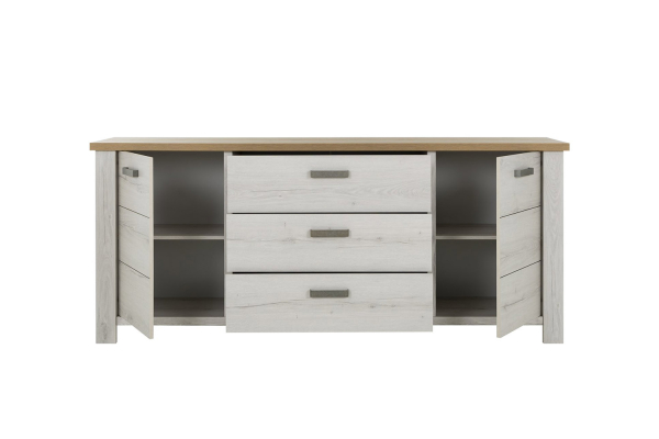 Buffet 2 portes 3 tiroirs 220 cm Céleste