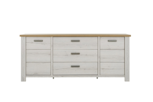 Buffet 2 portes 3 tiroirs 220 cm Céleste