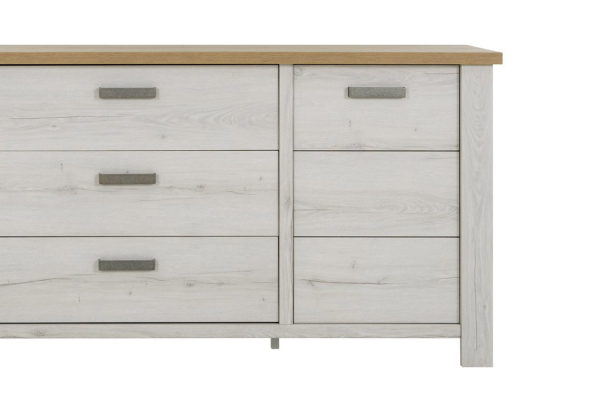 Buffet 2 portes 3 tiroirs 220 cm Céleste
