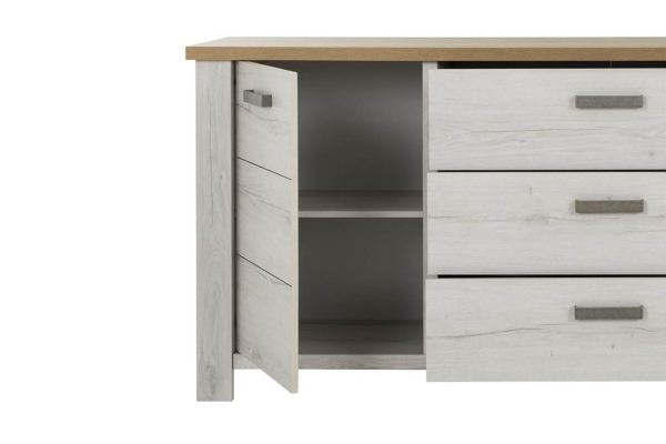 Buffet 2 portes 3 tiroirs 220 cm Céleste