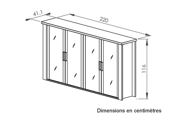 Surmeuble 4 portes pour buffet Céleste