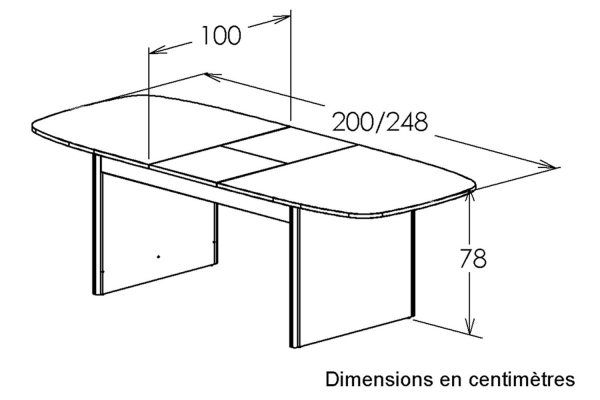 Table avec rallonge effet pierre 8-10 pers. Eos