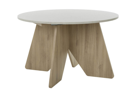 Table ronde avec rallonge effet pierre 5 pers. Eos