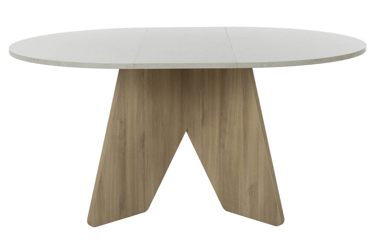 Table ronde avec rallonge effet pierre 5 pers. Eos