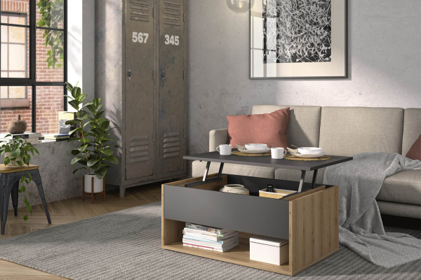 Table basse avec plateau relevable 90 cm Terra