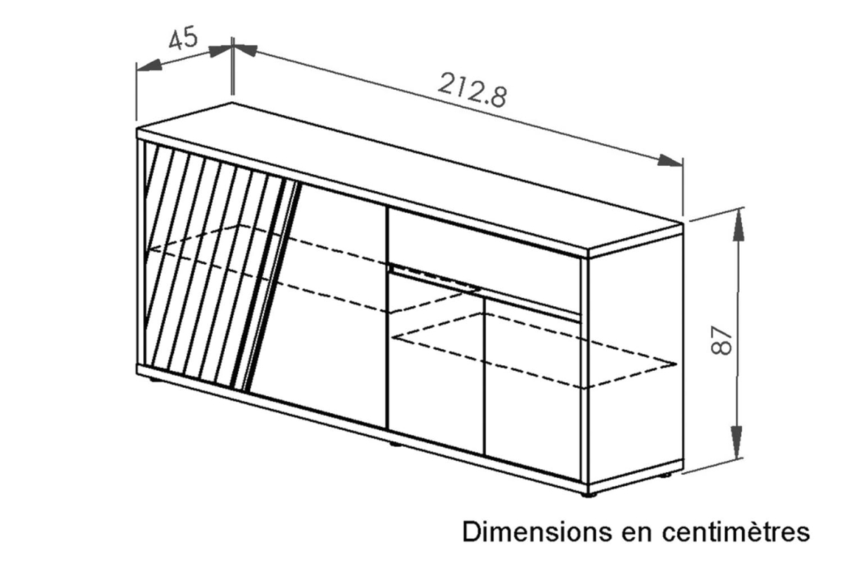 Buffet 4 portes 1 tiroir 213 cm Tivoli