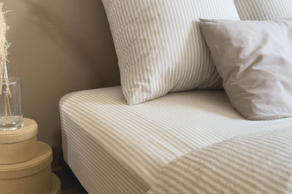 Drap housse Percale de Coton Bio Rayé