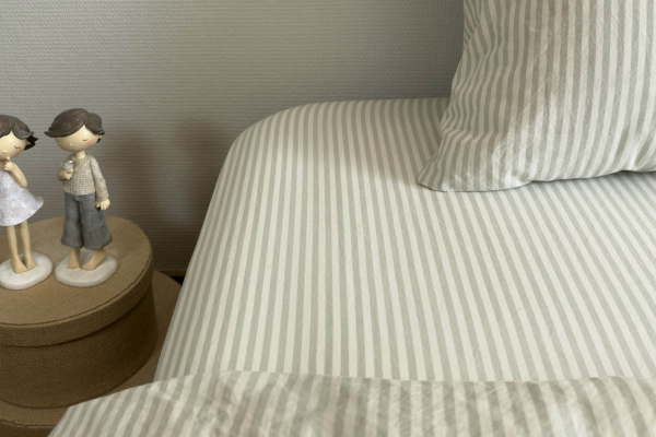 Drap housse Percale de Coton Bio Rayé