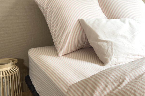 Drap housse Percale de Coton Bio Rayé