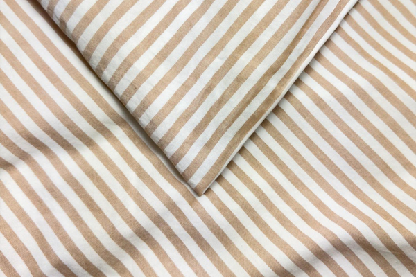 Housse de couette en percale de coton bio rayé|Maison Aveni