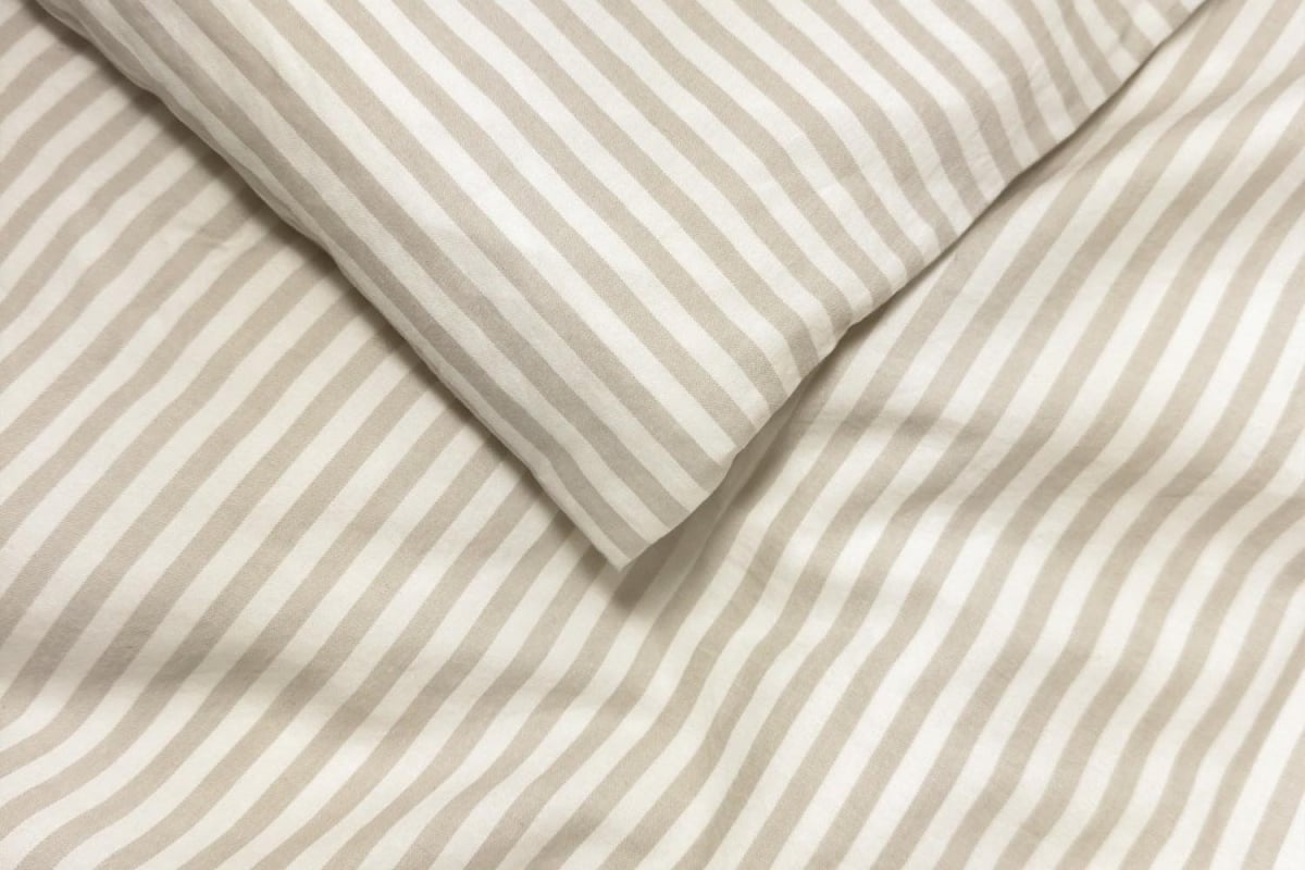 Striped Organic Cotton Percale Duvet Cover|Maison Aveni