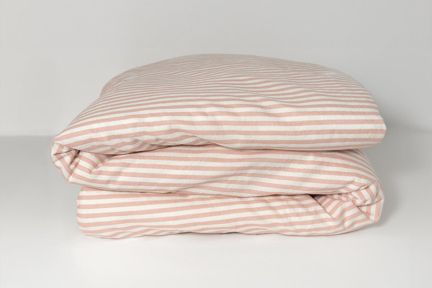 Housse de couette en percale de coton bio rayé|Maison Aveni