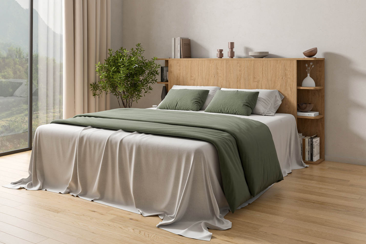 Tête de lit en bois avec rangement 200cm Milla