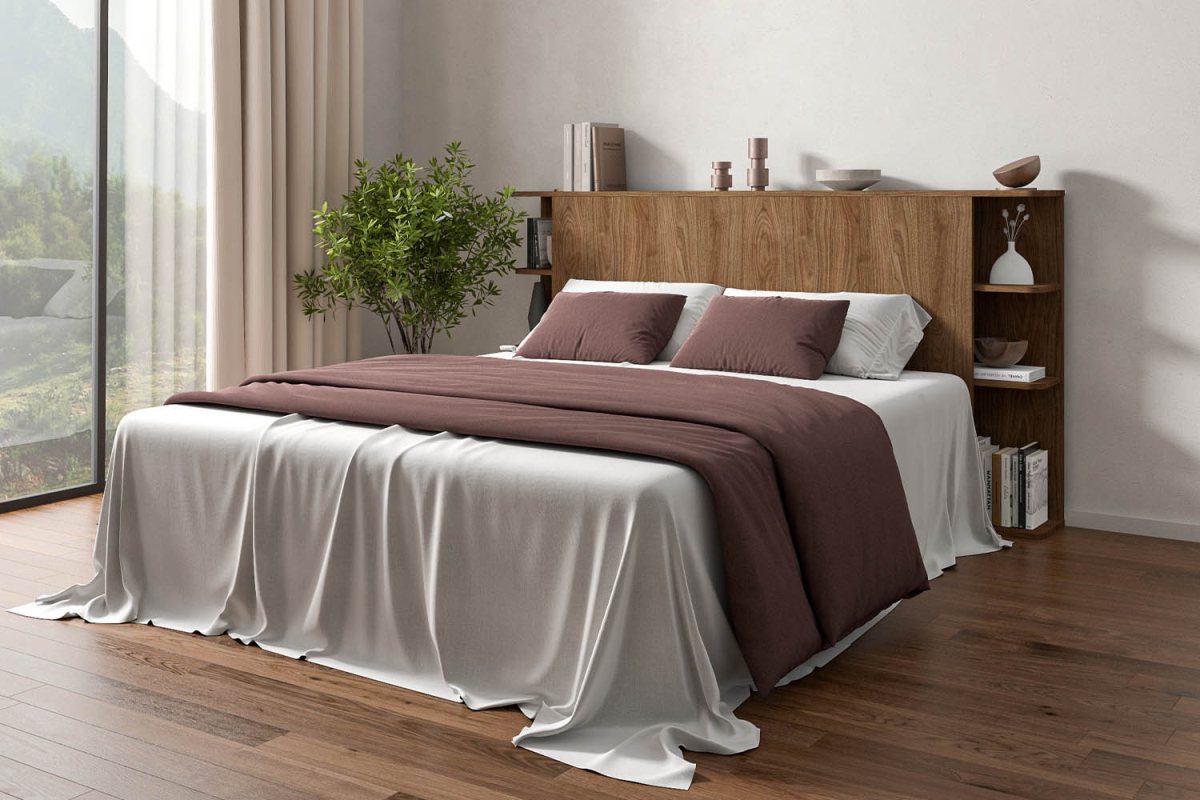 Tête de lit en bois avec rangement 200cm Milla