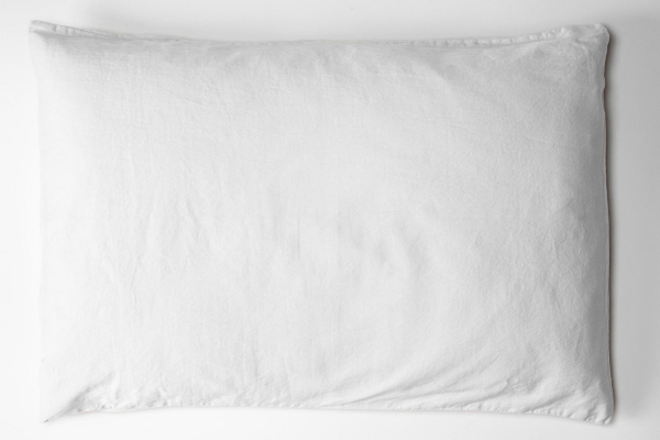Taie d'oreiller en satin de coton bio lavé uni | Maison Aveni