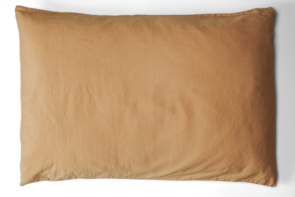 Taie d'oreiller en satin de coton bio lavé uni | Maison Aveni