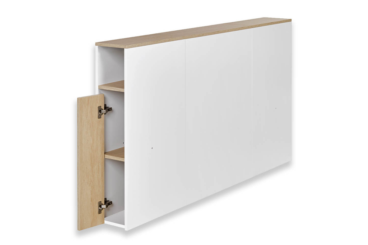 Tête de lit en bois avec porte et niche Sato