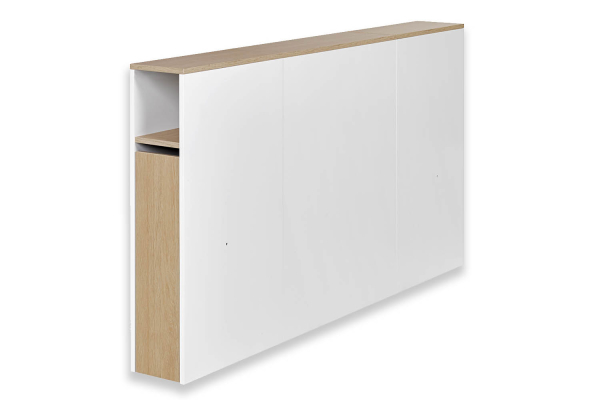Tête de lit en bois avec porte et niche Sato