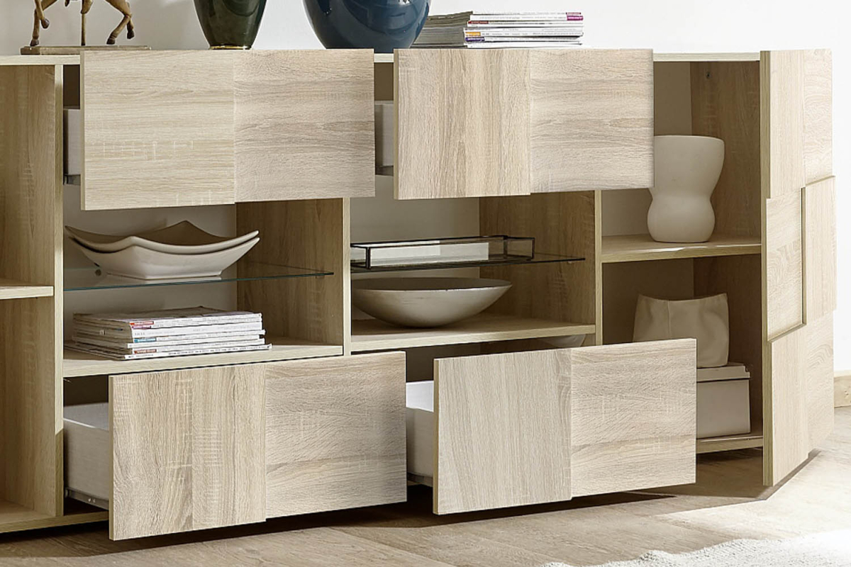 Buffet 2 portes 4 tiroirs 241 cm Calvi