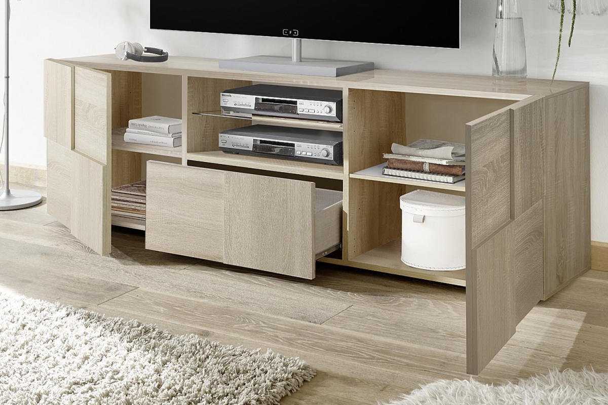 Meuble TV 2 portes 1 tiroir 181 cm Calvi