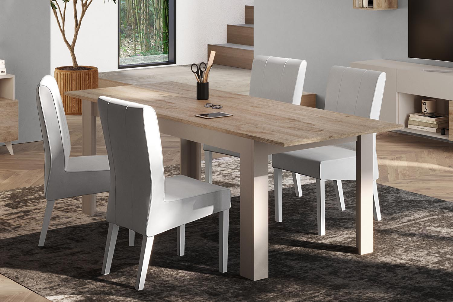 Table à manger avec rallonge 4-8 personnes Anvers