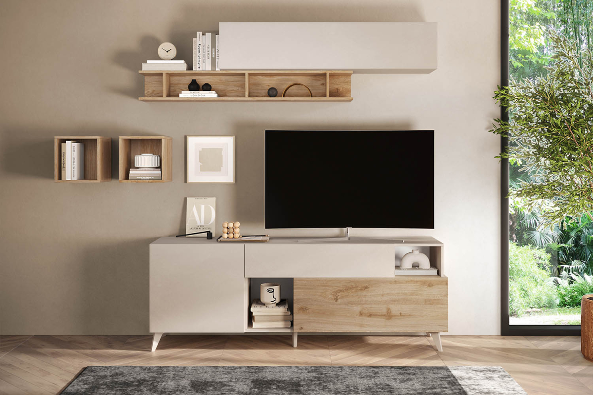 Meuble TV 1 porte 2 tiroirs 180 cm Anvers