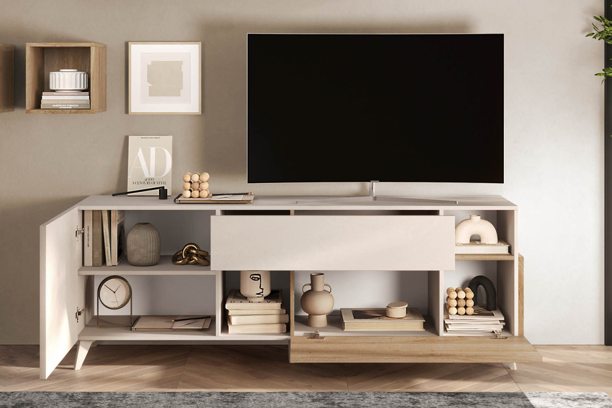 Meuble TV 1 porte 2 tiroirs 180 cm Anvers