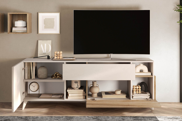 Meuble TV 1 porte 2 tiroirs 180 cm Anvers