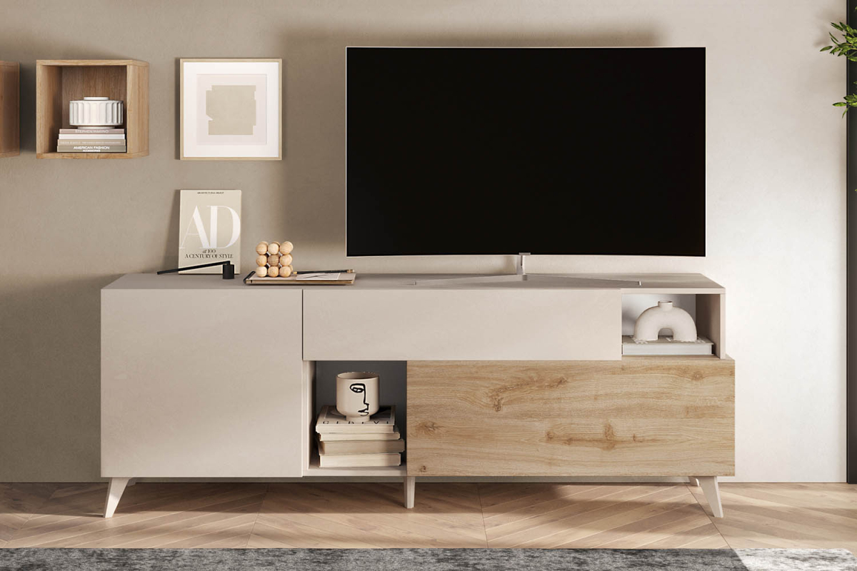 Meuble TV 1 porte 2 tiroirs 180 cm Anvers