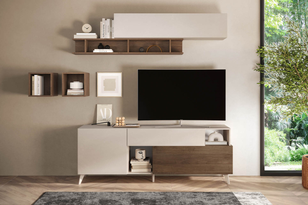 Meuble TV 1 porte 2 tiroirs 180 cm Anvers