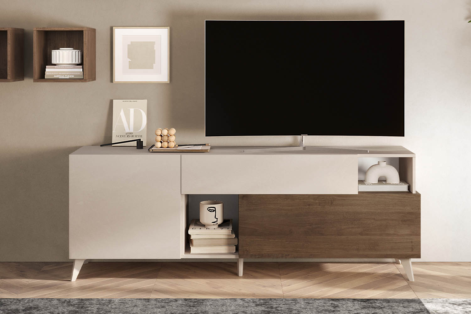 Meuble TV 1 porte 2 tiroirs 180 cm Anvers