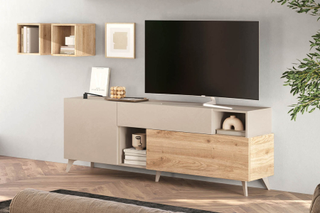 Meuble TV 1 porte 2 tiroirs 180 cm Anvers