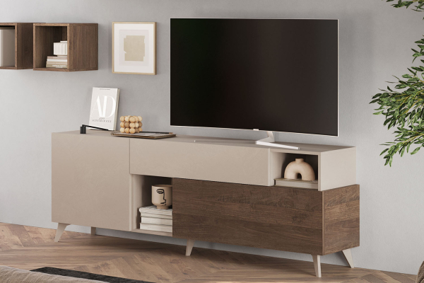 Meuble TV 1 porte 2 tiroirs 180 cm Anvers – Rangement moderne