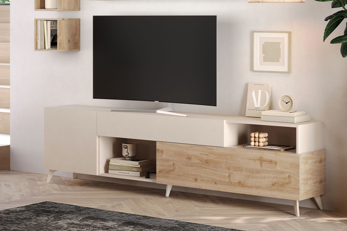 Meuble TV 1 porte 2 tiroirs 240 cm Anvers