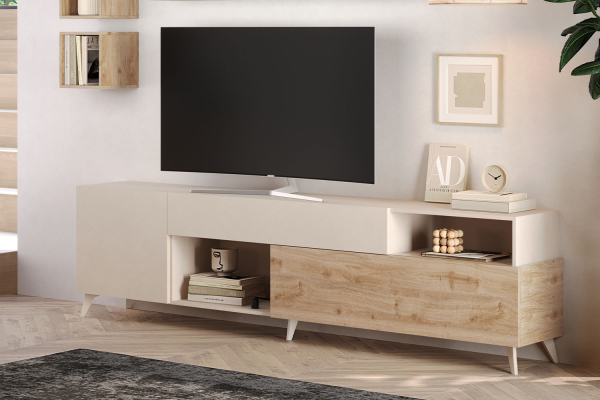 Meuble TV 1 porte 2 tiroirs 240 cm Anvers