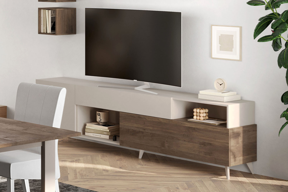 Meuble TV 1 porte 2 tiroirs 240 cm Anvers