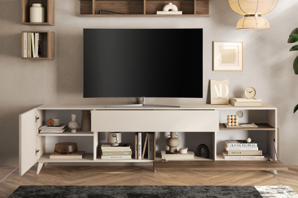 Meuble TV 1 porte 2 tiroirs 240 cm Anvers