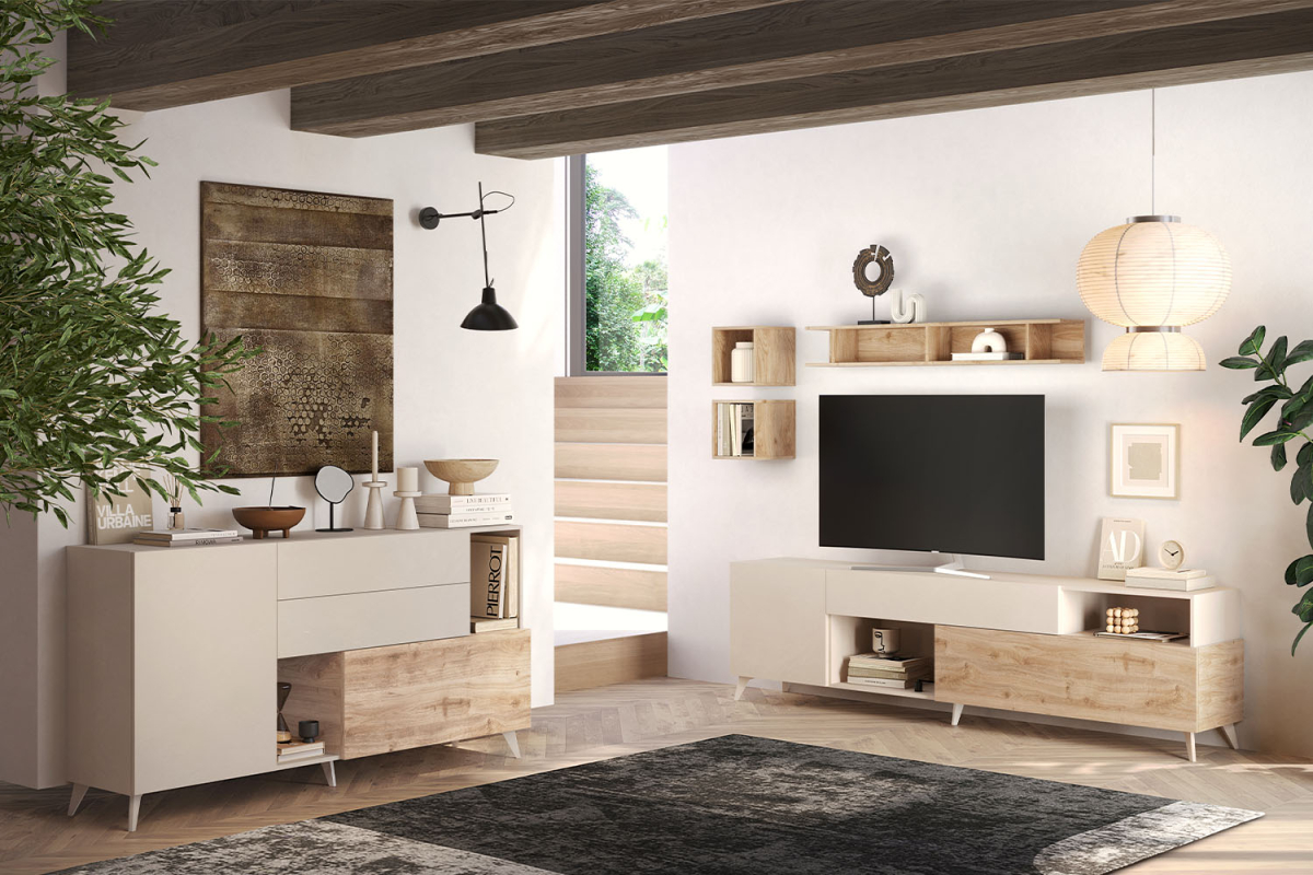 Buffet 1 porte 3 tiroirs 180 cm Anvers