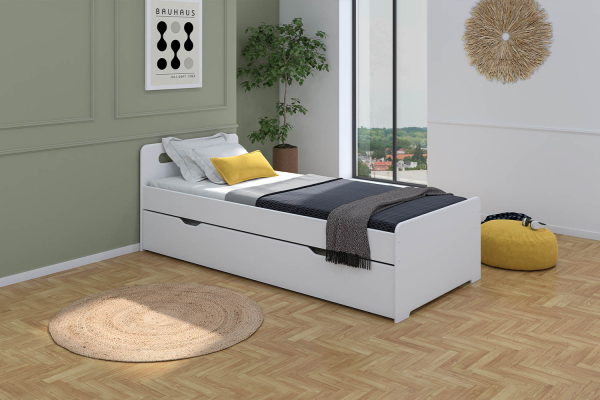 Lit gigogne en bois 90x190 et 90x200cm fabriqué en France